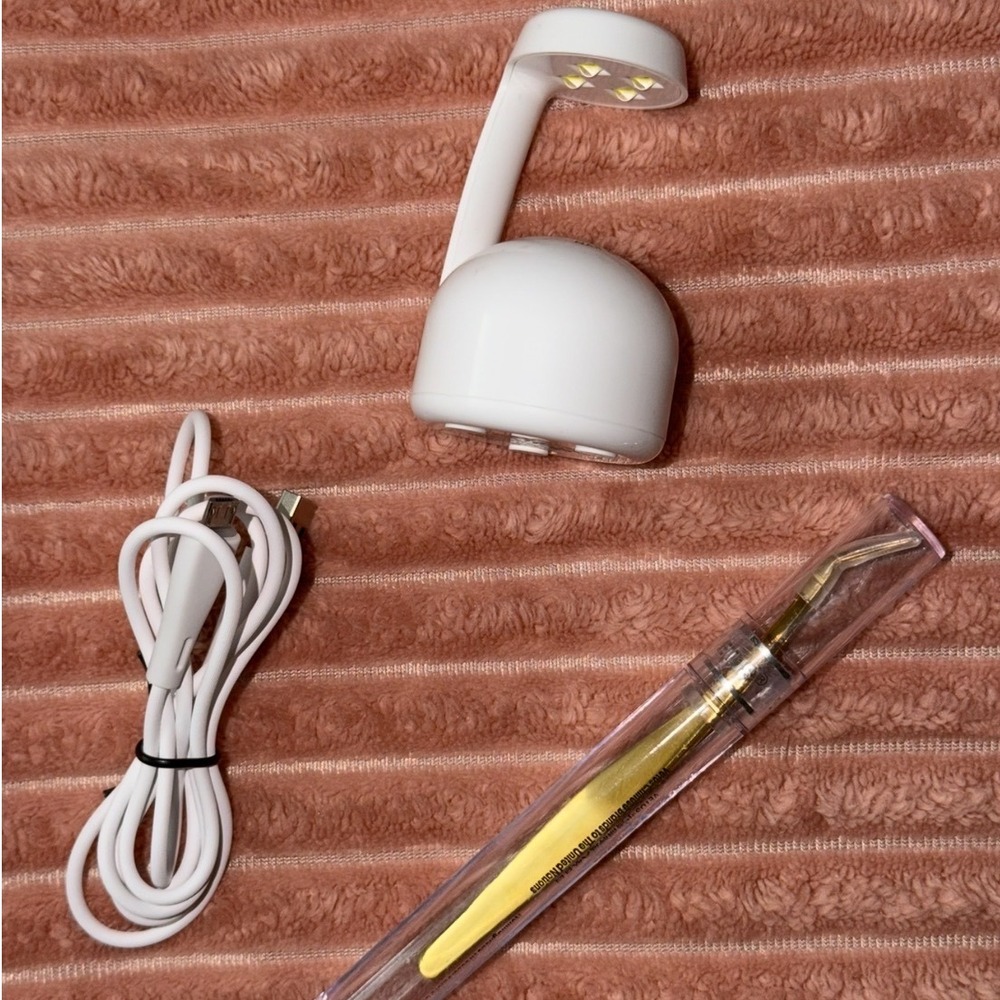 UV LED Nail Lamp Smart Sensor Gel Curing Light with Tweezers and USB Cable White